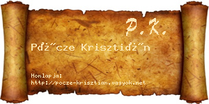 Pöcze Krisztián névjegykártya
